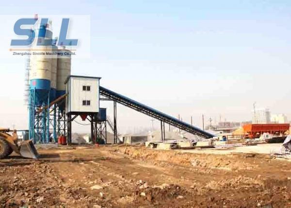 HZS60 Fully Automatic Concrete Batching Plant With JS1000 Concrete Mixer