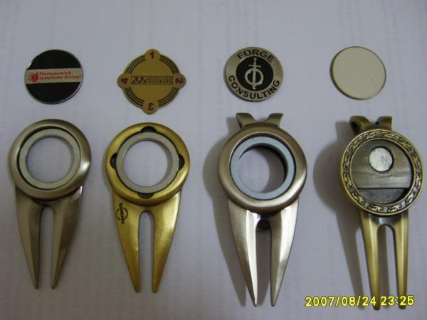 Custom cufflinks with pattern antique golf divot tools