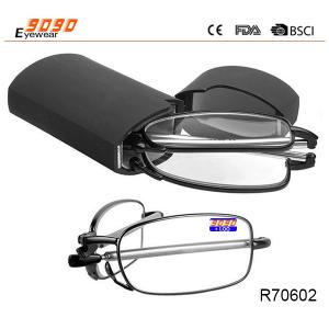 China Portable Fashion Folding Reading Glasses Rotation Eyeglass supplier