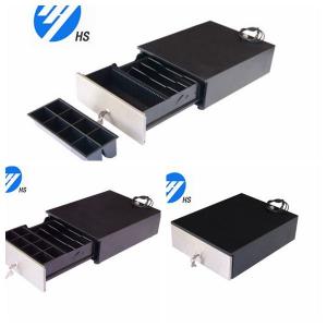 China Custom Black Electronic Cash Drawer With Metal Front Panel For POS Machine supplier