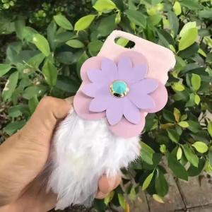 China TPU&Plush Cortex Sunflower Feathers Tail Back Cover Cell Phone Case For iPhone 7 6s Plus supplier