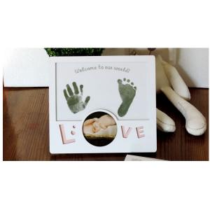 China Custom Baby Birth Souvenirs Inkless Handprint / Footprint Photo Frame for Parents Gift supplier