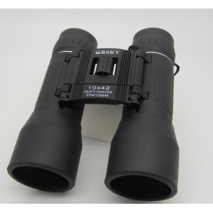 China 10x42 Folding Compact Roof Prism Binoculars 10.89mm Eye Relief Black Color supplier