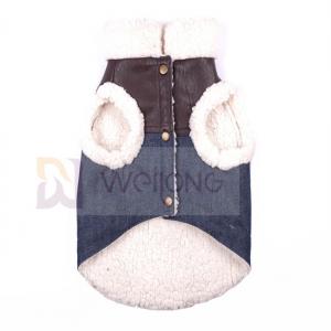 100% Poly Soft Dog Denim Sherpa Jacket Sherpa Lined Dog Jacket