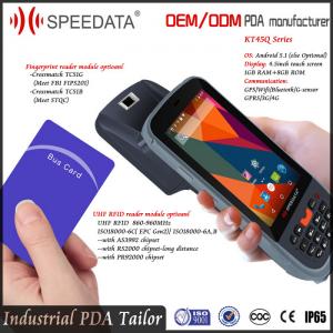 China Integrated Handheld UHF RFID Reader , Waterproof Barcode Scanner Fingerprint supplier