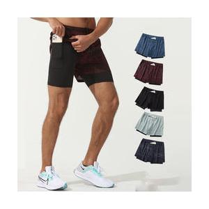                  Camo Running Shorts Men 2 in 1 Double-Deck Quick Dry Gym Sport Shorts Fitness Jogging Workout Shorts Men Sports Short Pants             