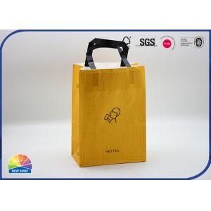 Durable White Kraft Paper Shopping Bags with Cotton Handle Bespoke Carrier Bags