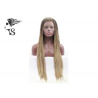 China Blonde Silky Synthetic Braided Wigs , Fully Braided Lace Wig For African Women on sale