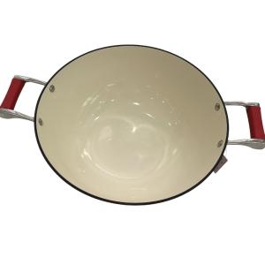 China wok chino de la sartén del arrabio 15Inch con las manijas durables del lazo supplier