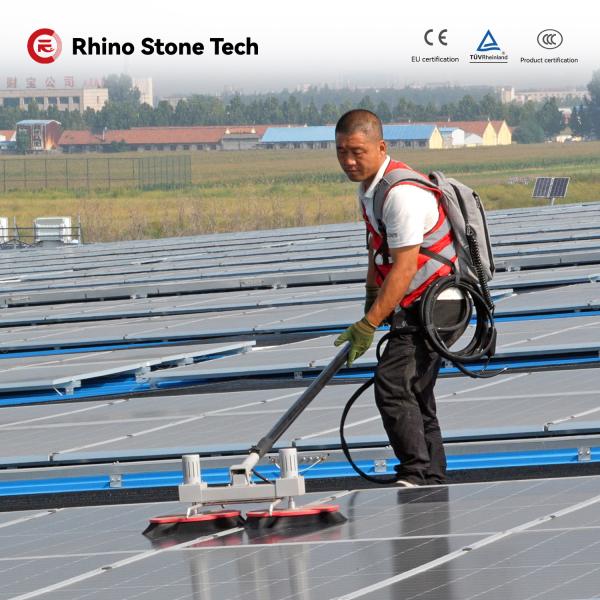 Double Disc Solar Panel Rotating Brush Dirt Clear Pv Module Cleaning Anti Static
