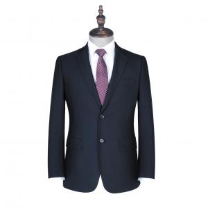 Front Style Flat Two-piece Suits in Navy Blue for Men's Casual and Formal Styles