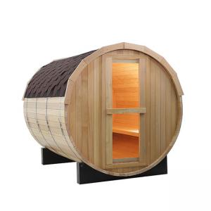 2 Person Hemlock Wet Dry Whiskey Barrel Sauna With Window Steam Room