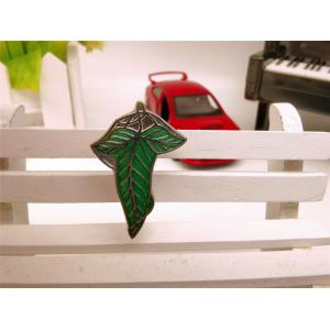 Zinc Alloy Metal Brooch Pin Green Leaf Shape Souvenir Decorations