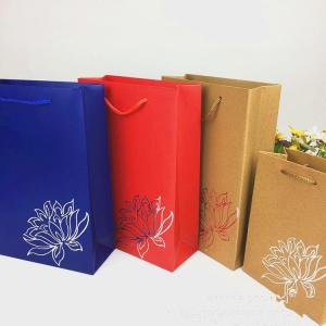 China Eco Friendly Kraft Paper Shopping Bags Logo Printed For Store / Supermarket supplier