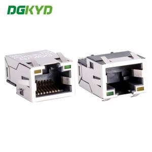 China SIngle Port Tab Up Gold Plate RJ45 Ethernet Connector SMD Cat6 Cable Rj45 Extra Low Frofile KRJ-CB329YGZENL wholesale