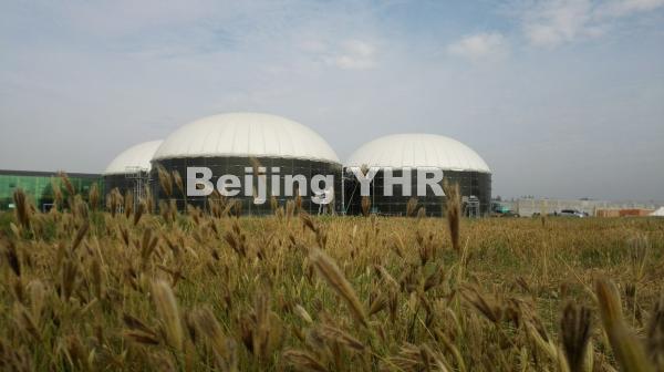 White Biogas Storage Tank For Corn Straw / Cow Dung / Chicken Manure