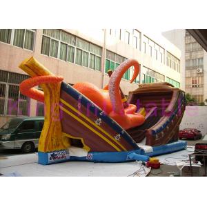 China Outdoor Octopus inflatable Boat Dry Slide With Tow Lane for kids paradise fun city supplier