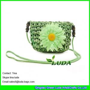 LUDA Women Crochet Sling Shoulder Handbag Cross Body Beach straw Bag Summer Purse