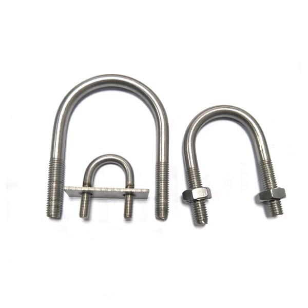 A2 A4 Combined Thread Ends Machinery U Bolts with nuts and plate