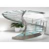 China Round Curved Glass Staircase Stainless Steel Building Stairs Easy Assemblying wholesale
