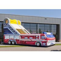 China Customized Fire Truck Adult Inflatable Slide Party Event Rent Inflatable Slides on sale