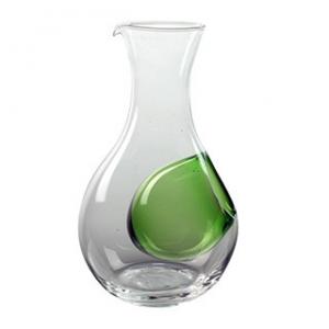350ml Transparent Vintage Red Glass Decanter Customized Lead Free