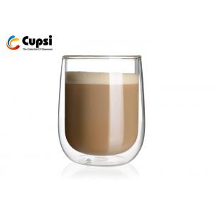 China Eco - Friendly Double Wall Glass Cup Practical Design For Beverage / Cappuccino supplier