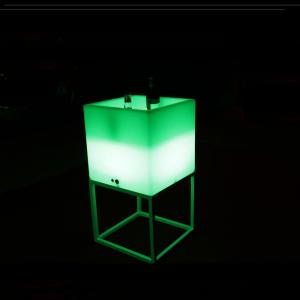 China Outdoor Waterproof Light Up Ice Bucket Square With Metal Stand supplier