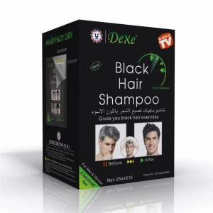10 pcs / box Dexe Hair black shampoo  5 Minutes White Become Black Hair Color Instant Grey Hair Remove for Men and Women