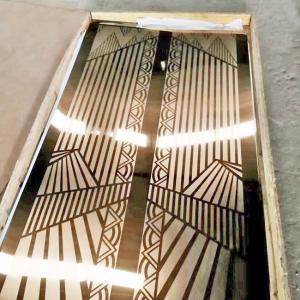 Custom Etched Mirror 8K Gold Color Stainless Steel Sheet for Elevator