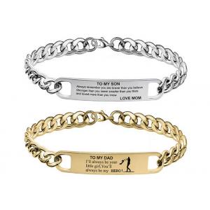 China Men's Bang bracelet TO MY DAD Father's Day gift TO MY SON engraved stainless steel yiwu accessories wholesale supplier