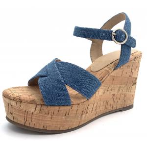 Wedge High Heel Stylish Sandals , Ladies Heeled Sandals For Party Cocktail