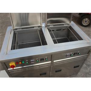 China Double Tanks Ultrasonic Cleaning Machine , Auto Ultrasonic Cleaner For Car Parts Degrease supplier