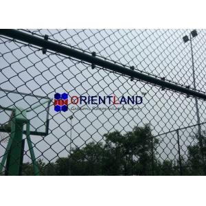 Oil And Gas Station Chain Link Fencing Wire , Anti Climb Mesh Fencing Round Post