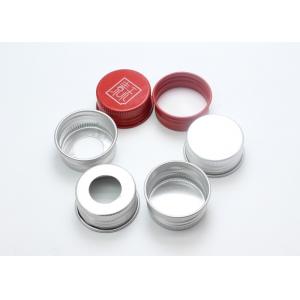 China 28mm Silver / Red Aluminium Screw Caps High Durability For Screw Bottle supplier