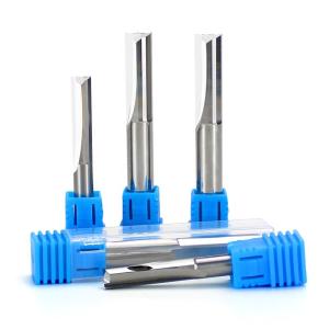 China Dos flautas de ranura recta de fresado cortador máquina de tallado Cnc Router Bit para la madera Cnc recto grabado extremo molino wholesale