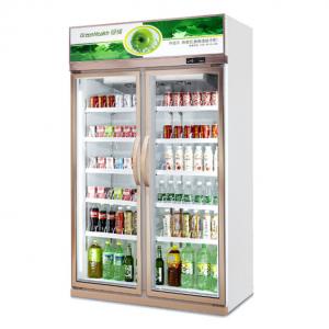 China 1100*600*2120mm White 2 Doors Commercial Beverage Cooler supplier