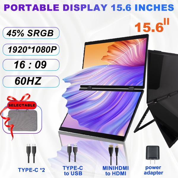 280nit 45% NTSC Portable Second Screen OEM Portable Monitor For Macbook
