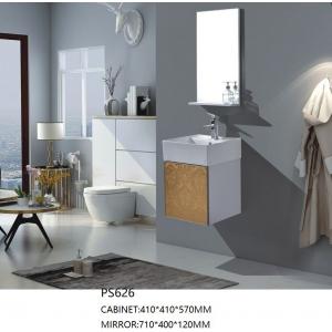 China Pvc Wall Hung Vanity Units With Mirror , Modern Wall Mounted Bathroom Vanity supplier