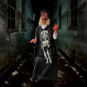 China Custom Halloween Zombie Props Animatronic Electric Chair With Infrared Sensor wholesale