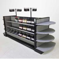 China Commercial Wine Rack Grey Liquor Store Display Shelving on sale