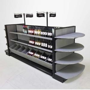 China Commercial Wine Rack Grey Liquor Store Display Shelving supplier