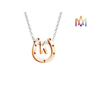 4g Horseshoe A-Z Alphabet Womens Engraved Necklace
