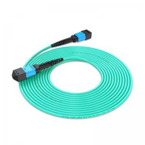China 12 Fiber LSZH 10M TYPE B Mpo To Mpo Fiber Cable OM3 Fiber Patch Cord supplier