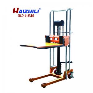 China Flat Plate Type Manual Forklift Stacker , Warehouse Lifting Equipment supplier