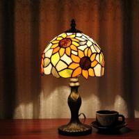 China Restaurant Bed Room Coffee House Hand-crafted reading table Decorative mosaic turkish flower Stained Glass Table lamp on sale