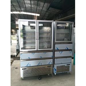 Upright Refrigerator 2 Glass Door for Freezer 2 Drawers for Chiller for Kitchen with 110V/60Hz