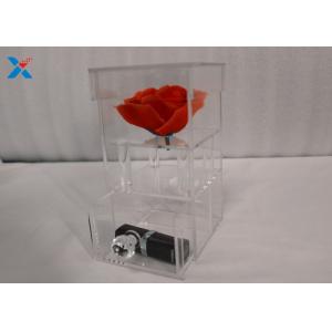 China Single Hole Acrylic Flower Box Clear Color Customized Thickness With Drawer supplier