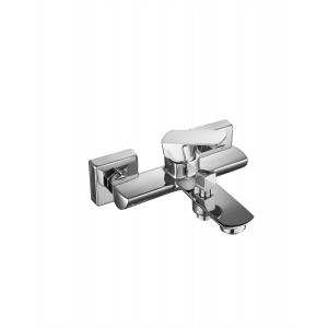 Chrome Brass Wall Mounted Bathroom Mixer Taps 3 Years Warranty
