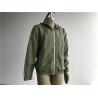 100 Green Cotton Hooded lightweight Jacket Mens Medium Trench Coat Matt Sliver